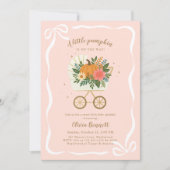 Invitation Fête de Bébé Fille Petite Citrouille Rose (Devant)