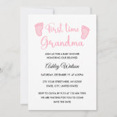 Invitation Fête de Bébé Fille Première fois Grand-mère (Devant)