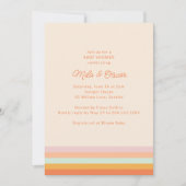 Invitation Fête de Bébé Fille Rayure Rétro Colorée Sprinkle (Devant)