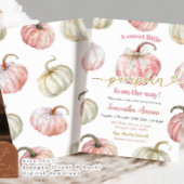 Invitation Fête de Bébé Fille Rose Pâle Citrouille