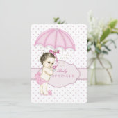 Invitation Fête de bébé fille rose Sprinkle (Debout devant)