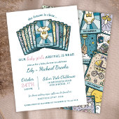 Invitation Fête de Bébé Fille Tarot Impératrice Céleste