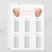 Invitation Fête de bébé Fille Teddy Ballon floral graphique (Devant)