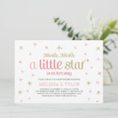 Invitation Fête de Bébé Fille Twinkle Little Star, Sprinkle (Debout devant)