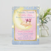 Invitation Fête de Bébé Fille Twinkle Twinkle Little Star (Debout devant)
