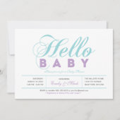 Invitation Fête de Bébé Fille Typographie Moderne, Gouttes de (Devant)