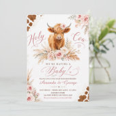 Invitation Fête de Bébé Fille Vache Sacrée (Debout devant)