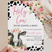 Invitation Fête de Bébé Fille Vache Sainte
