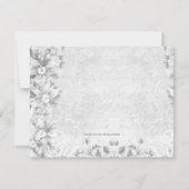 Invitation Fête de bébé fille vintage gris rose (Dos)