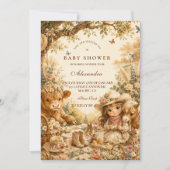 Invitation Fête de Bébé Fille Western Boho Rustique (Devant)