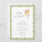 Invitation Fête de bébé Fleur de bébé en fleurs (Devant)