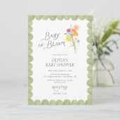 Invitation Fête de bébé Fleur de bébé en fleurs (Debout devant)