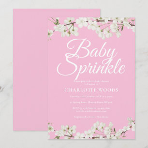 Invitation Fête de bébé Fleur de campagne blanche / Baby Show