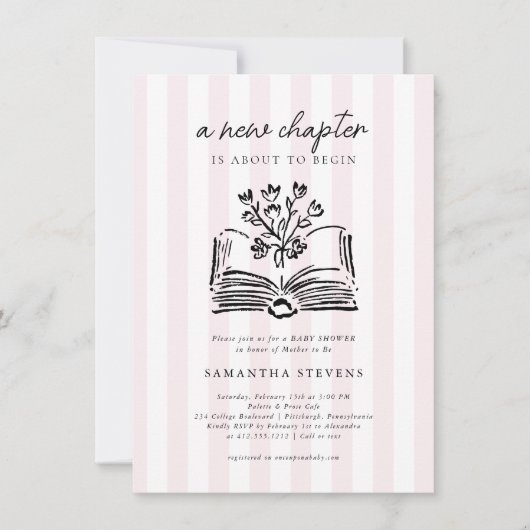 Invitation Fête de bébé Fleur de conte de fées Un nouveau cha (Devant)