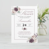 Invitation Fête de Bébé Fleur de Prunier Bébé en Fleur (Debout devant)