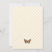 Invitation Fête de bébé Fleur d'or Papillon Monarque 010 (Dos)