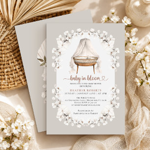 Invitation Fête de bébé Fleur en Fleur Baby Shower Neutre
