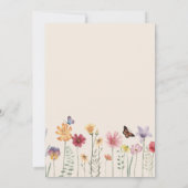Invitation Fête de Bébé Fleur Papillon Pastel (Dos)