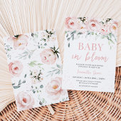 Invitation Fête de Bébé Fleur Rose