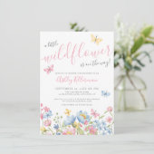 Invitation Fête de Bébé Fleur Sauvage (Debout devant)