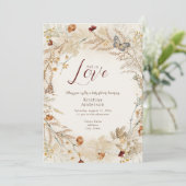 Invitation Fête de bébé Fleur sauvage d'automne  (Debout devant)