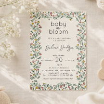 Fête de Bébé Fleur Sauvage Dessinée à la Main