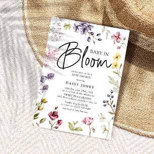 Invitation Fête de bébé Fleur Sauvageonne