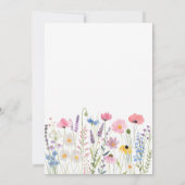 Invitation Fête de Bébé Fleurs des Prés Rose (Dos)