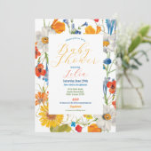 Invitation Fête de Bébé Fleurs d'Été Couleur Fleurs Party (Debout devant)