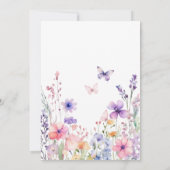 Invitation Fête de Bébé Fleurs Sauvages Papillon (Dos)