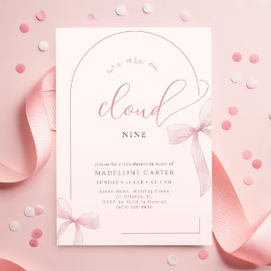 Invitation Fête de bébé flocon de neige arc-en-ciel rose aqua