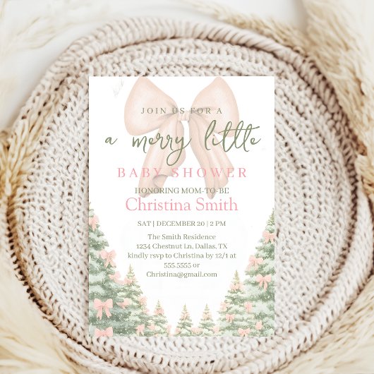 Invitation Fête de Bébé Flocon de Neige Charmant pour Votre B