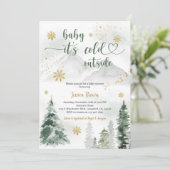 Invitation Fête de Bébé Flocon de Neige d'Hiver (Debout devant)