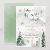 Invitation Fête de Bébé Flocon de Neige d'Hiver (Devant / Derrière)