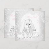 Invitation Fête de bébé Flocon de neige d'hiver pour filles (Devant / Derrière)