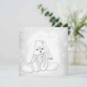 Invitation Fête de bébé Flocon de neige d'hiver pour filles (Debout devant)