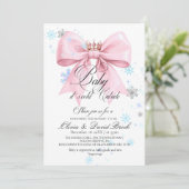 Invitation Fête de bébé Flocons de neige d'hiver (Debout devant)