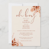 Invitation Fête de Bébé Floral Automne (Devant)