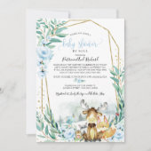Invitation Fête de Bébé Floral de Bois par la Poste (Devant)