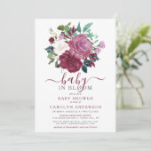 Invitation Fête de bébé florale Baby In Bloom (Debout devant)