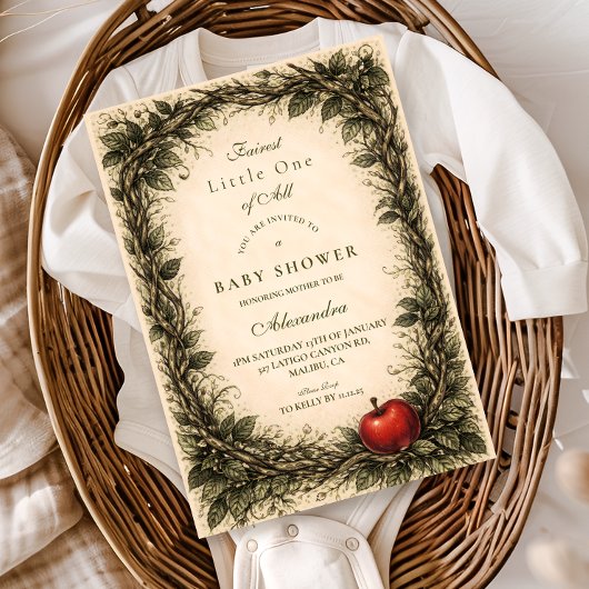 Invitation Fête de Bébé Forêt de Pommiers de Bois
