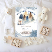 Invitation Fête de Bébé Forêt d'Ours Aventure Attend 