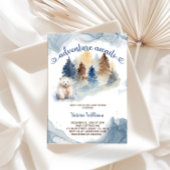 Invitation Fête de Bébé Forêt d'Ours Aventure Attend 