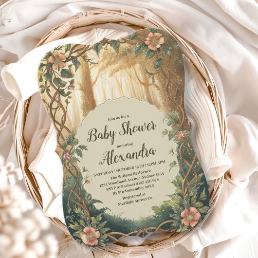 Invitation Fête de Bébé Forêt Enchantée