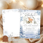 Invitation Fête de Bébé Forêt Froide Hivernale Animaux Arctiq
