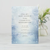 Invitation Fête de Bébé Forêt Merveilleuse d'Hiver (Debout devant)