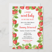 Invitation Fête de Bébé Fraises Sucrées (Devant)