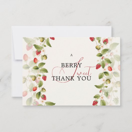 Invitation FÊTE DE BÉBÉ FRUITS ROUGES Doux (Devant)