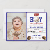 Invitation Fête de bébé Fun Boy Baseball | Fête de sport pers (Devant)