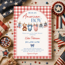 Fête de bébé garçon américain Red White & Due
